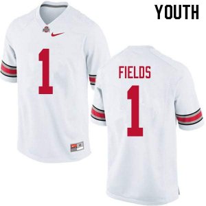 Youth Ohio State Buckeyes #1 Justin Fields White Nike NCAA College Football Jersey June ELB1244BP